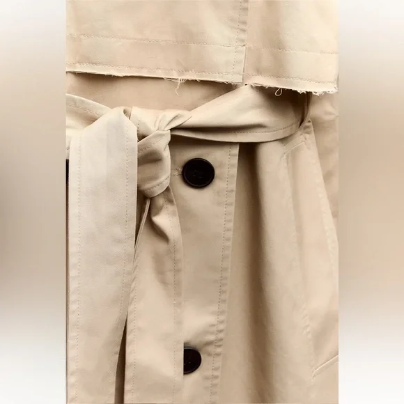 New ZARA Gabardine Trench Coat - Picture 7 of 9